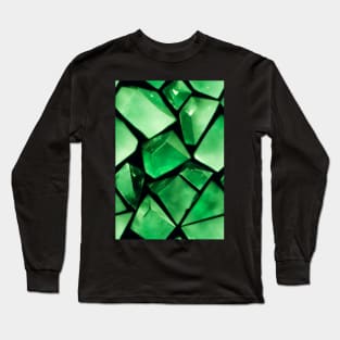 Jewel Pattern - Green Emerald, for a bit of luxury in your life! #4 Long Sleeve T-Shirt